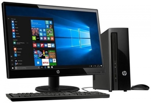 HP 290 desktop with monitor running Windows 10